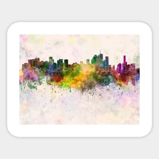 Brisbane skyline in watercolor background Sticker